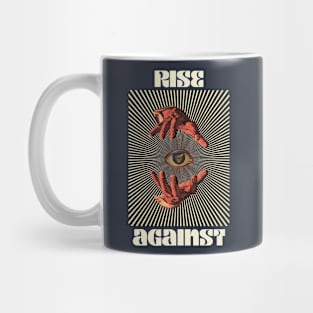 Hand Eyes Rise Agaist Mug